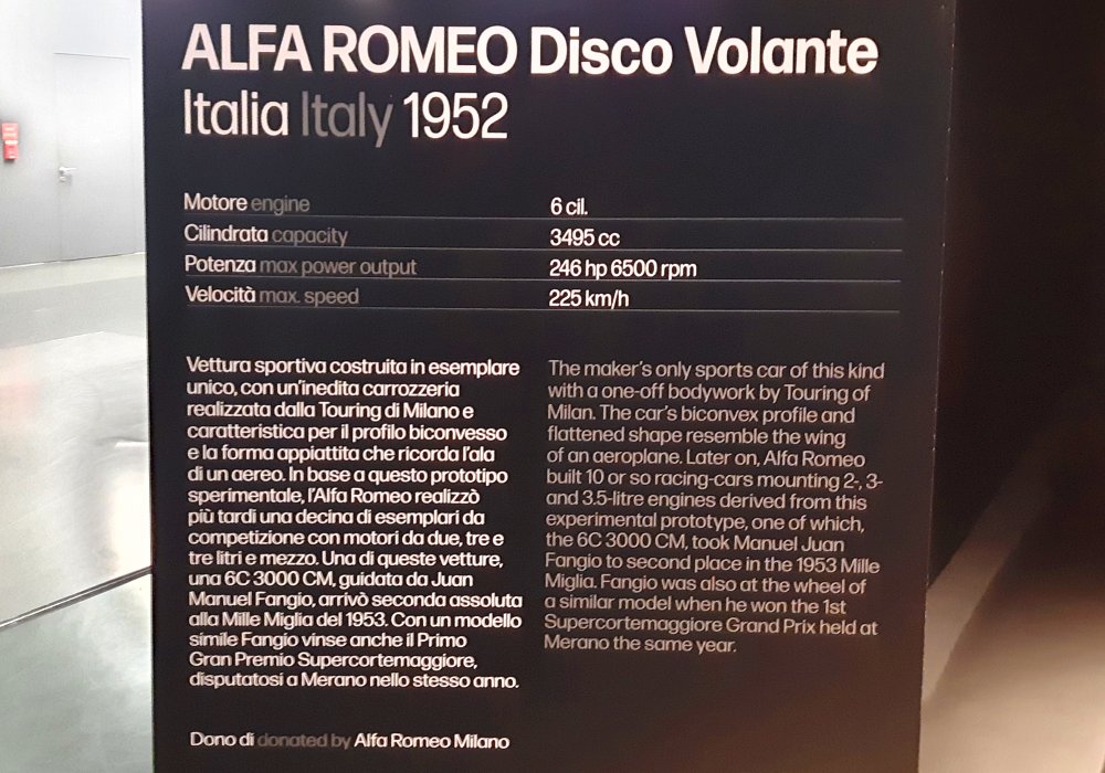 Alfa Romeo Disco Volante Spyder 3500, 1952