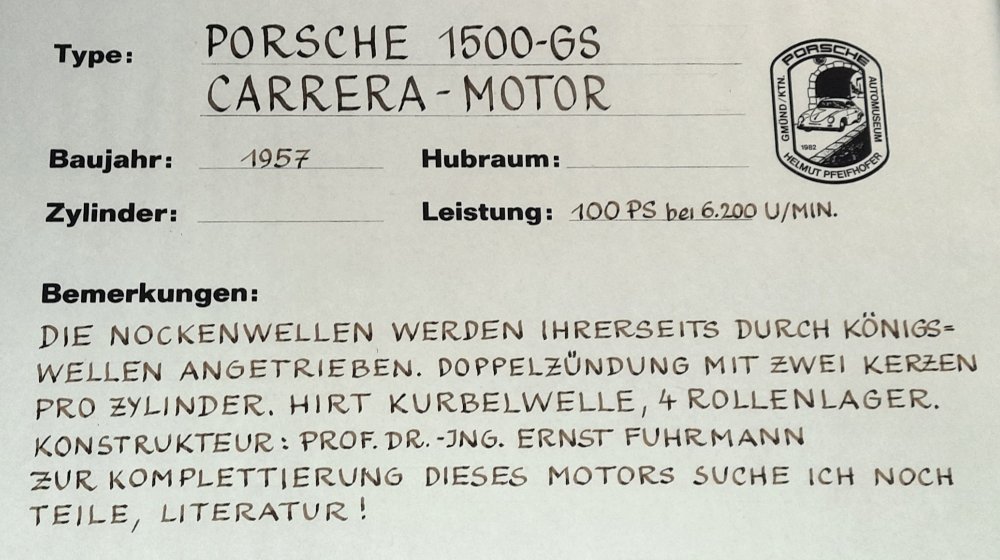 Porsche 356 A 1500 GS Carrera, 1957