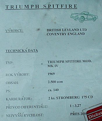 Triumph Spitfire Mk IV 2.5, 1971