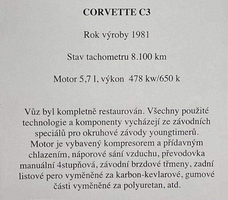 Chevrolet Corvette Supercharged, 1981