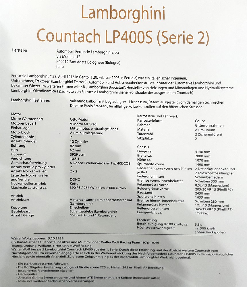 Lamborghini Countach LP 400 S Wolf Racing, 1981